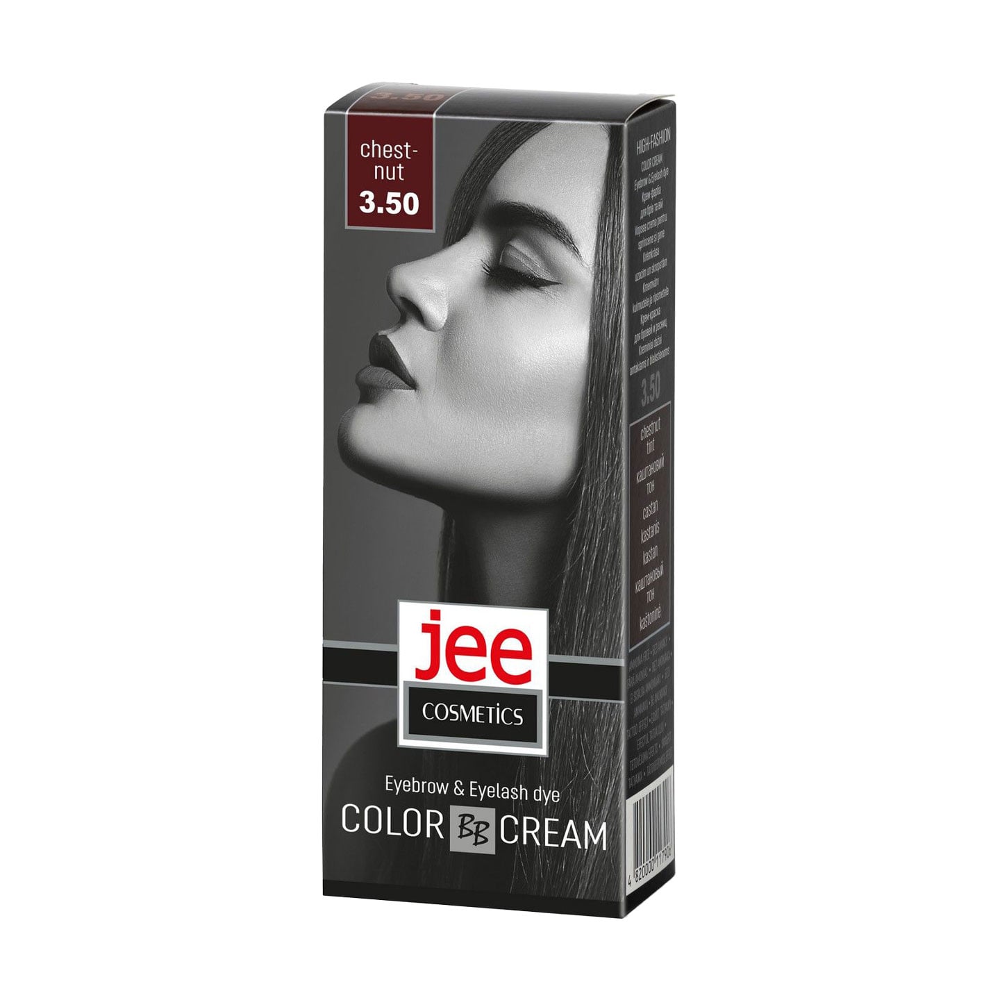 Крем-фарба для брів та вій Jee Cosmetics Eyebrow &amp; Eyelash Dye Color Cream 3.50 Каштановий, 50 мл